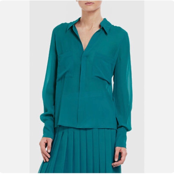 BCBGMaxAzria EMMA SILK CHIFFON BLOUSE SIL1I915 - Picture 3 of 6